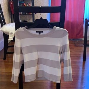 Gray and white sweater